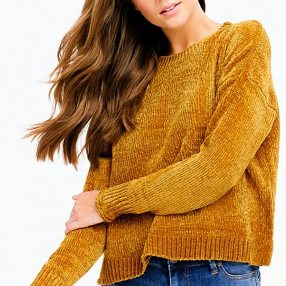 mustard chenille sweater